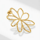 Emmeline Hammered Flower Statement Stud Earrings
