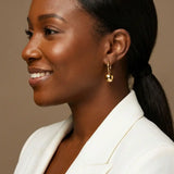 Josephine Ball Charm Huggie Hoop Earrings