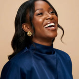 Bintu Molten Square Stud Earrings