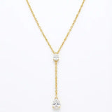 Olga Crystal Drop Lariat Necklace
