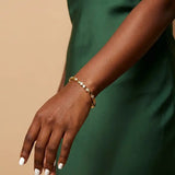 Ezlyn Crystal & Petal Bangle Bracelet