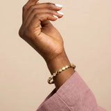 Ezlyn Crystal & Petal Bangle Bracelet