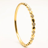 Ezlyn Crystal & Petal Bangle Bracelet