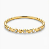 Ezlyn Crystal & Petal Bangle Bracelet
